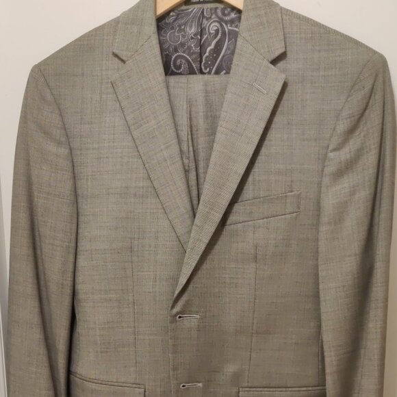 Joseph Abboud grey 36S 30 wool spandex stretch suit slim skinny fit tailored - Picture 1 of 12